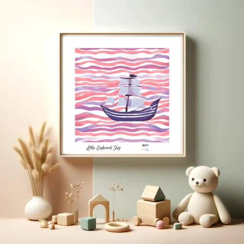Muff Kids - Little Explorers' Ship No:3 Art Print Kids Poster