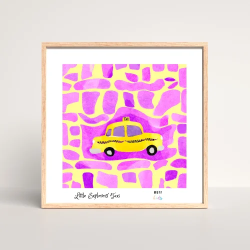Muff Kids - Little Explorers' Taxi No:1 Art Print Çocuk Posterleri