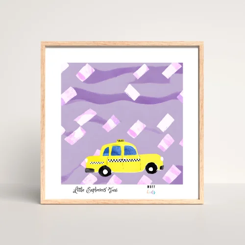 Muff Kids - Little Explorers' Taxi No:2 Art Print Çocuk Posterleri