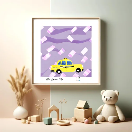 Muff Kids - Little Explorers' Taxi No:2 Art Print Çocuk Posterleri