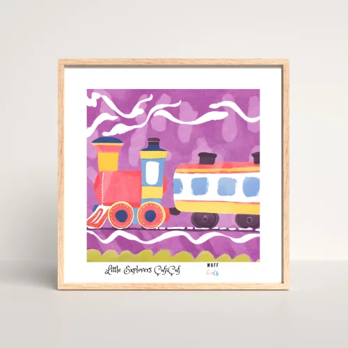 Muff Kids - Little Explorers' Train No:1 Art Print Kids Poster