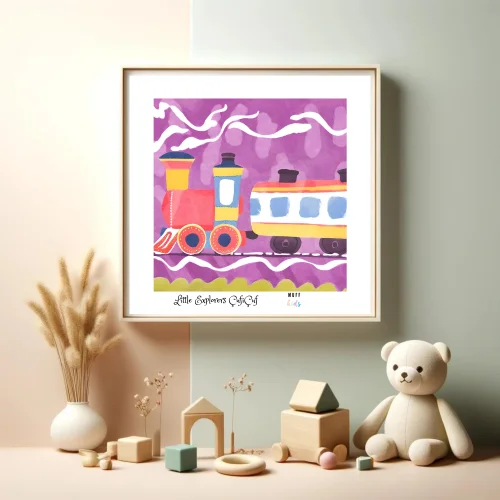 Muff Kids - Little Explorers' Train No:1 Art Print Kids Poster