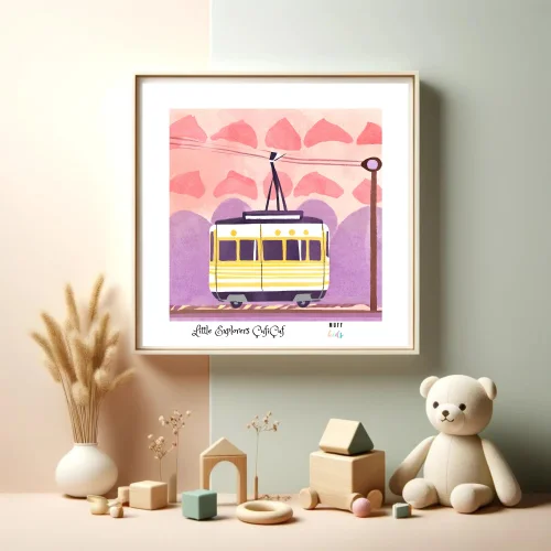 Muff Kids - Little Explorers' Train No:3 Art Print Kids Poster