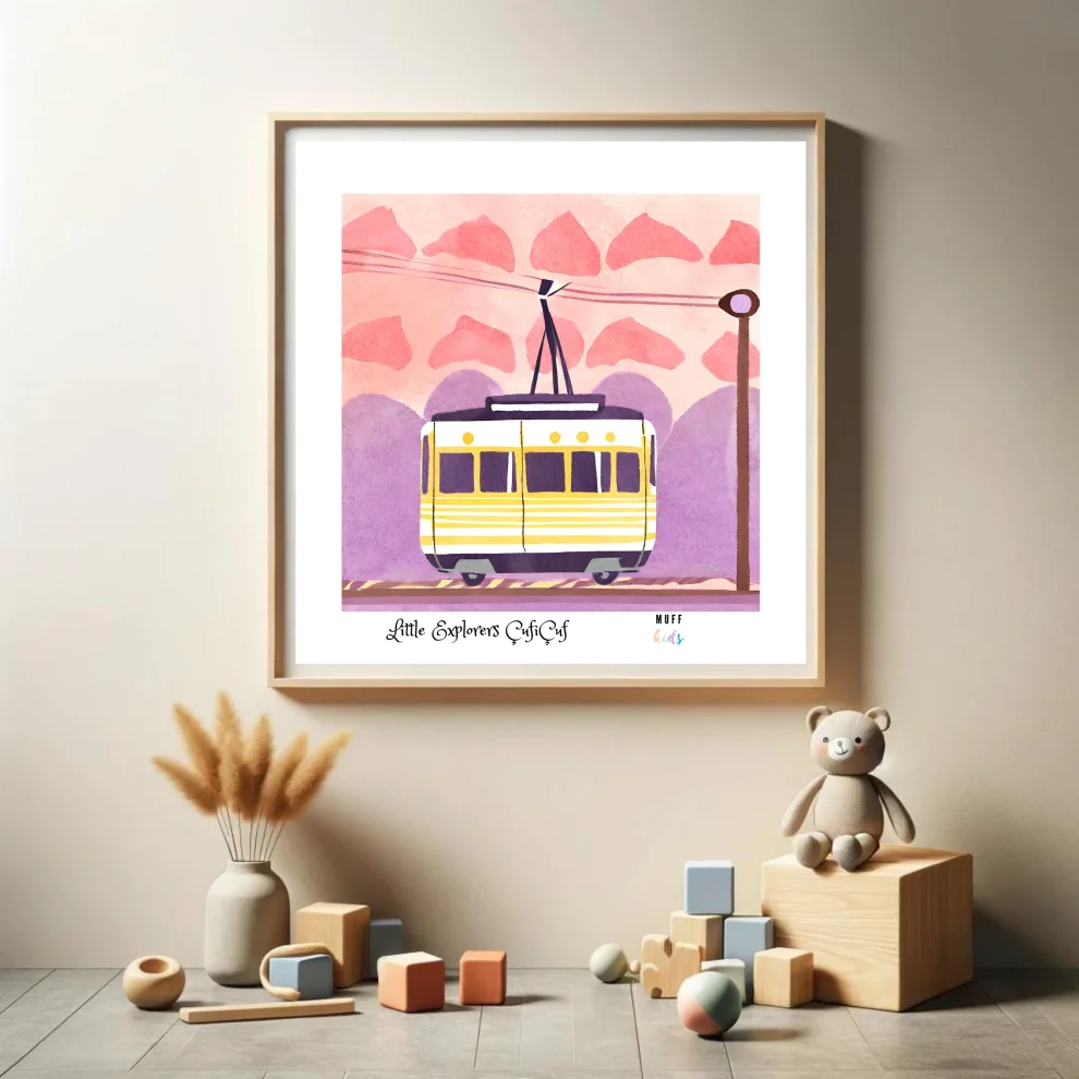 Muff Kids - Little Explorers' Train No:3 Art Print Kids Poster