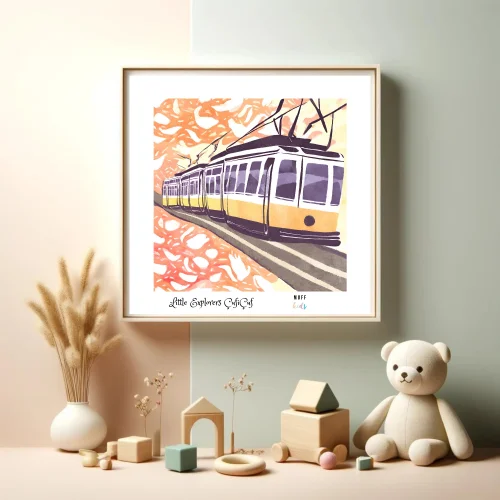 Muff Kids - Little Explorers' Train No:4 Art Print Kids Poster