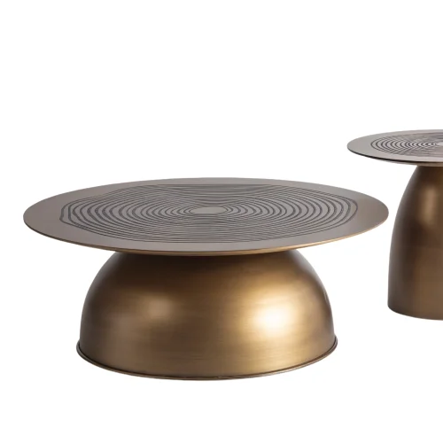 Bekaliving - Palazzo Wooden Double Coffee Table Set Brass