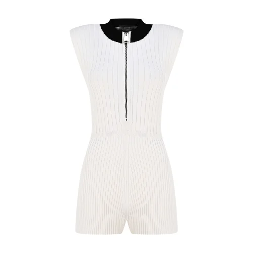 Kntlgy - Ribbed Mini Knitted Jumpsuit