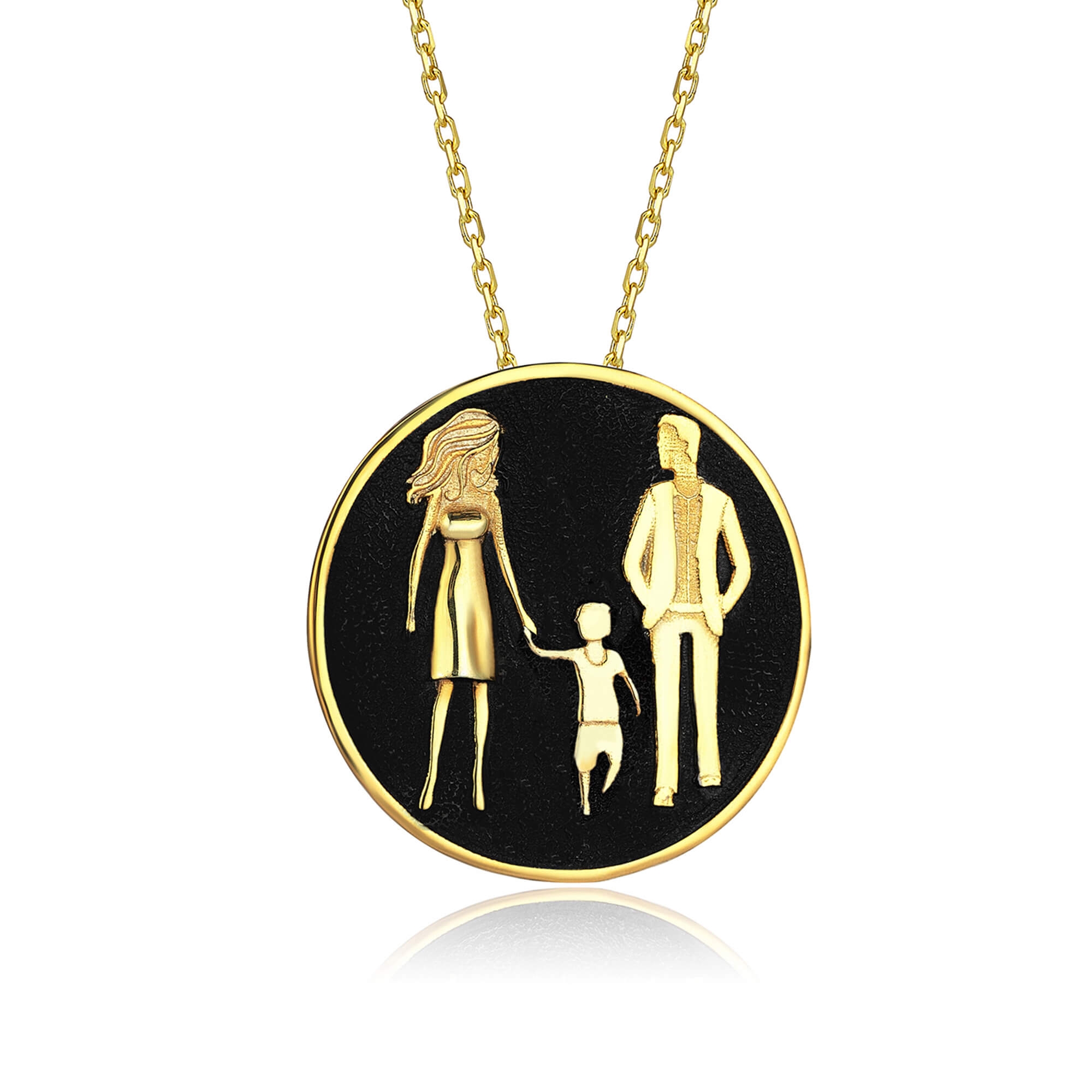 Mom Father And Boy Necklace