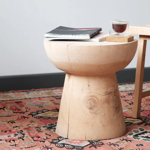 ANANAS - Ananas Buka Coffee Table / Stool Cedar Round Beige