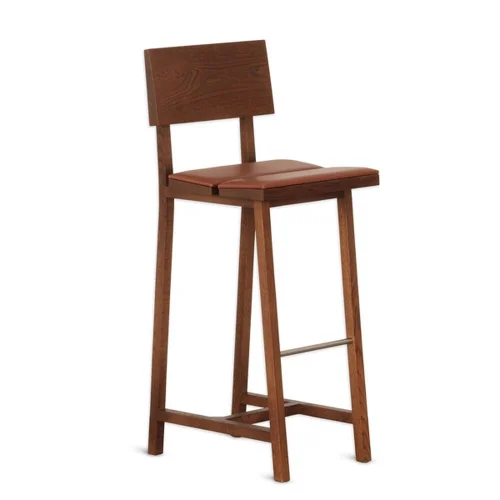 ANANAS - Pi Oak Upholstered Bar Chair With Backrest