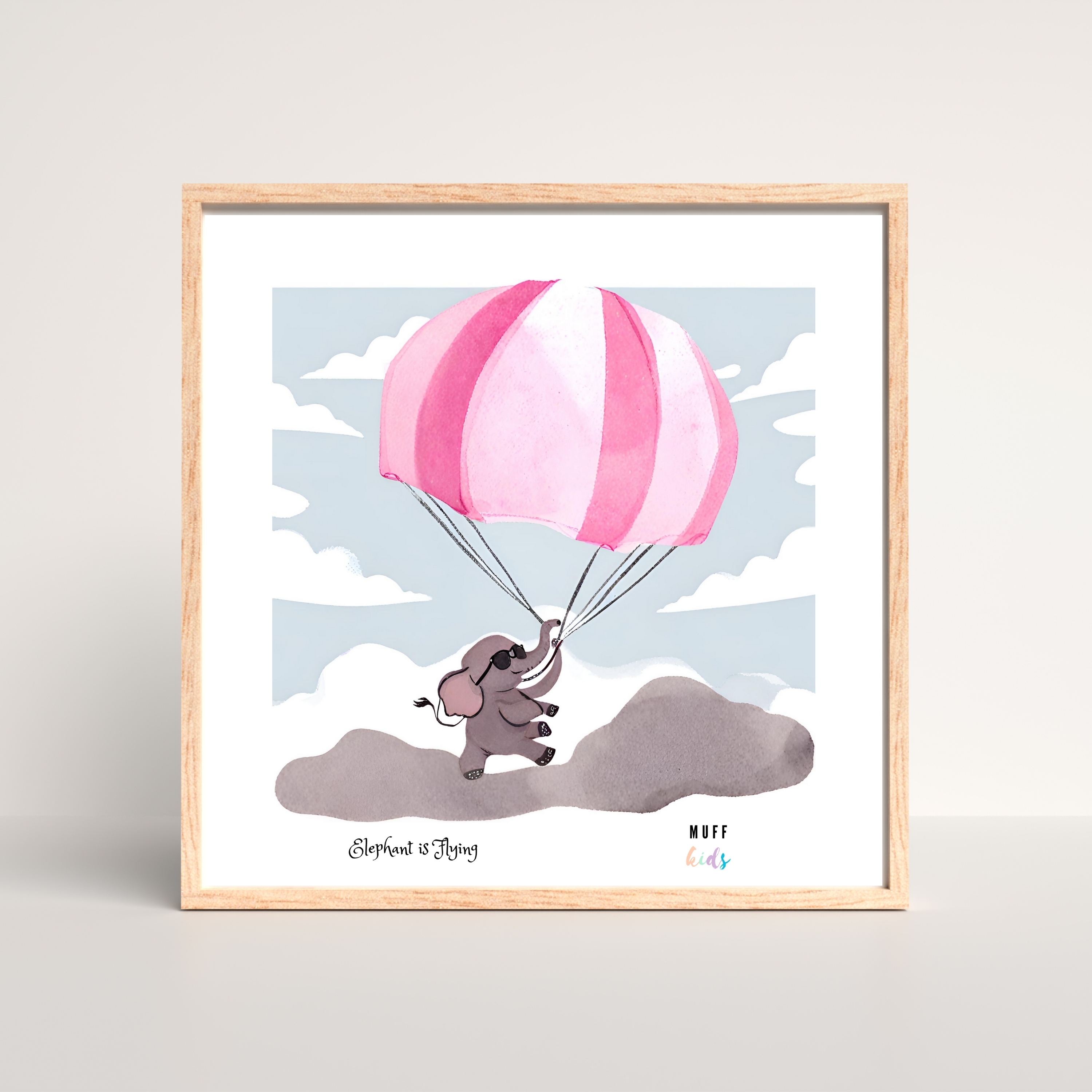 Free Friends Flying Elephant Art Print Çocuk Odası Posteri No:2