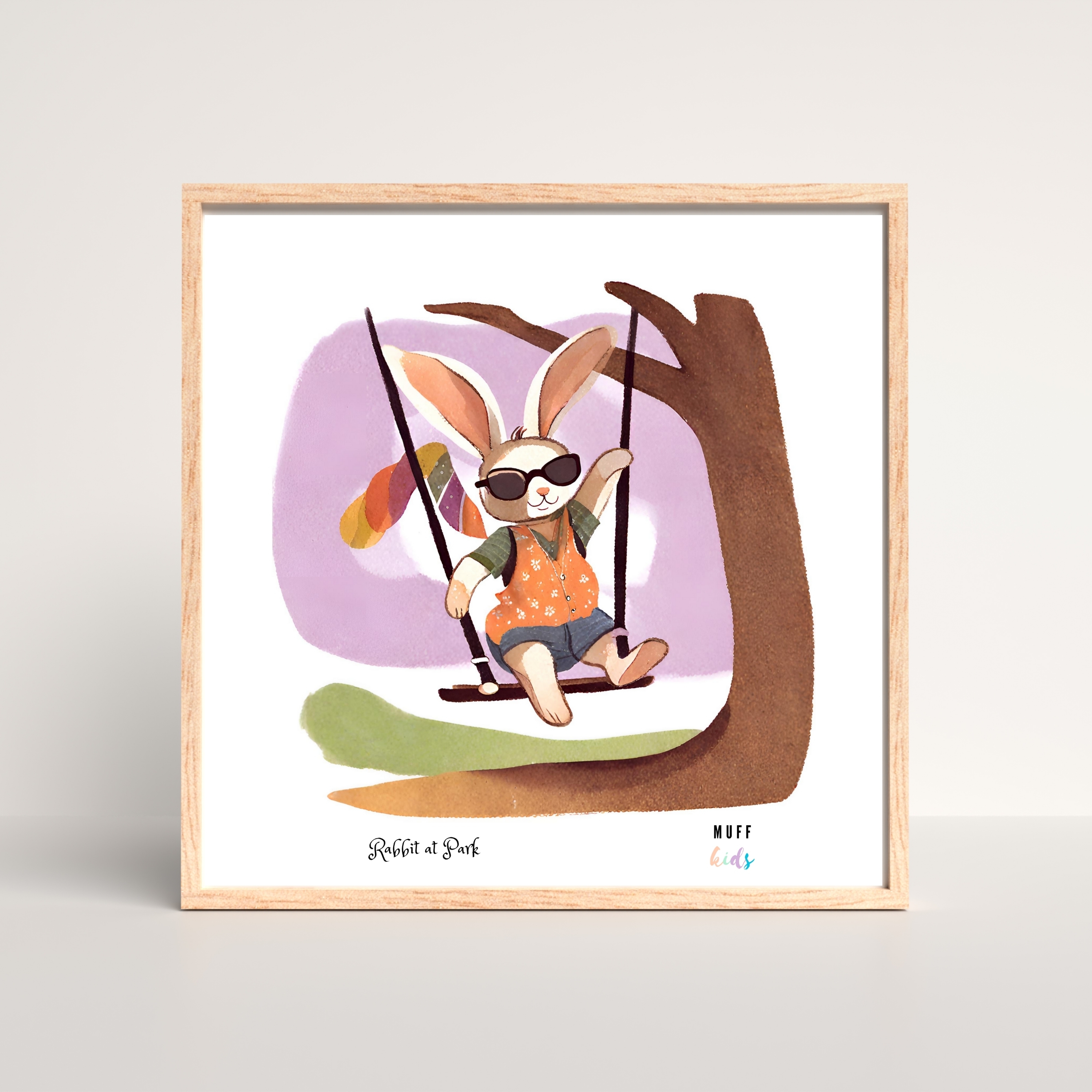 Free Friends Happy Rabbit Art Print Çocuk Odası Posteri