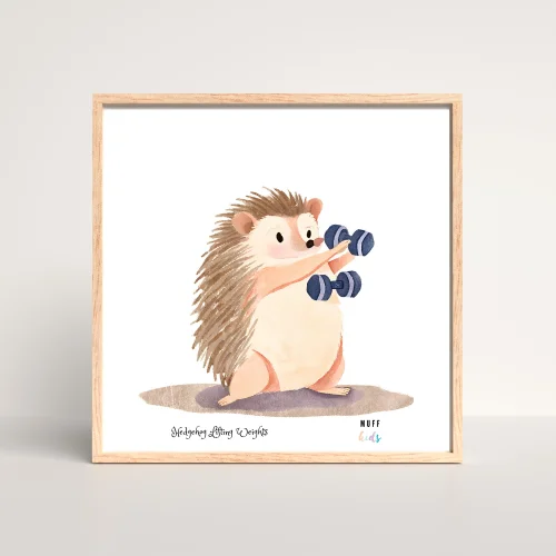 Muff Kids - Free Friends Hedgehog Exercise Art Print Poster