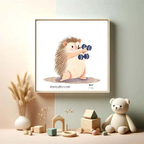 Muff Kids - Free Friends Hedgehog Exercise Art Print Poster