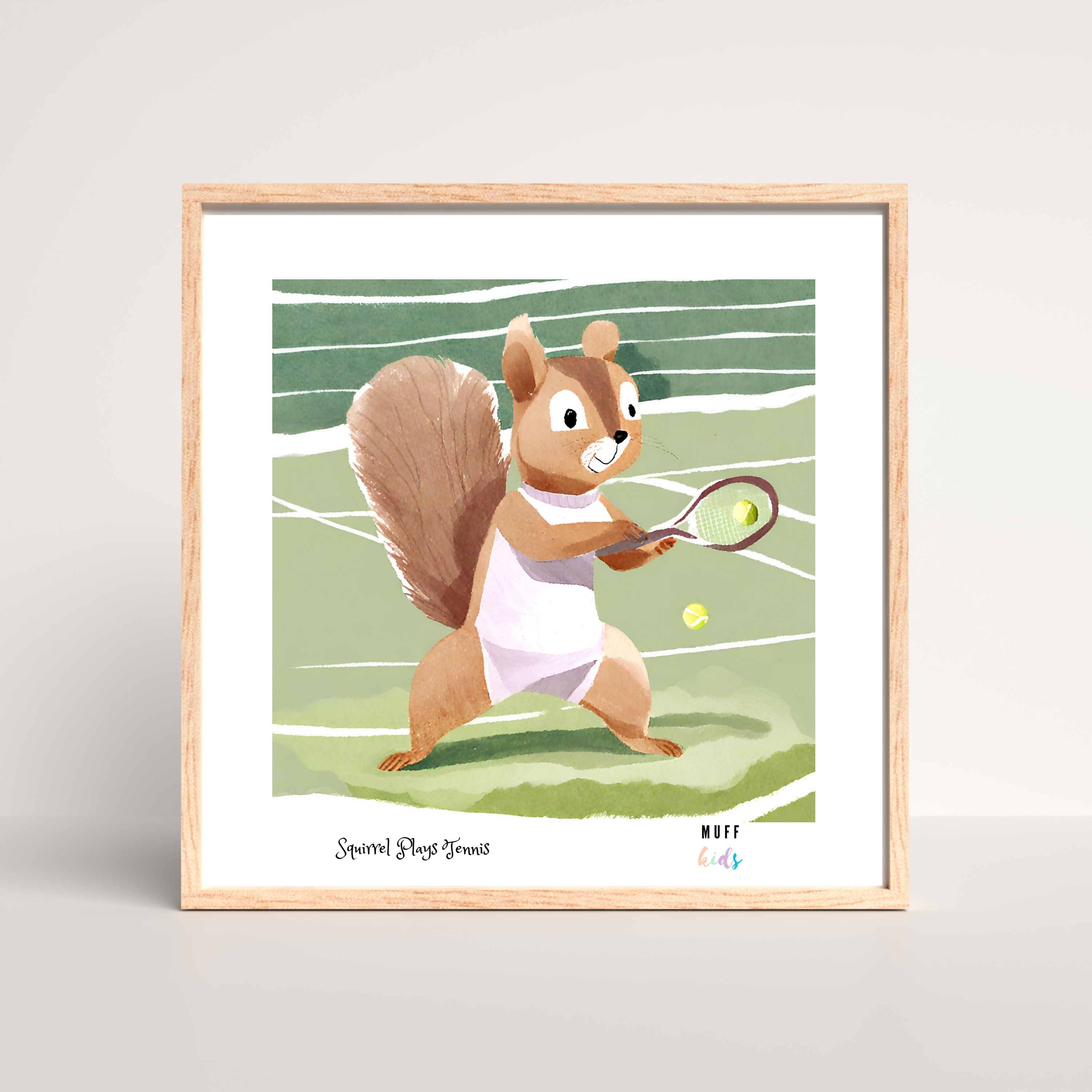 Free Friends Squirrel Play Tennis Art Print Poster