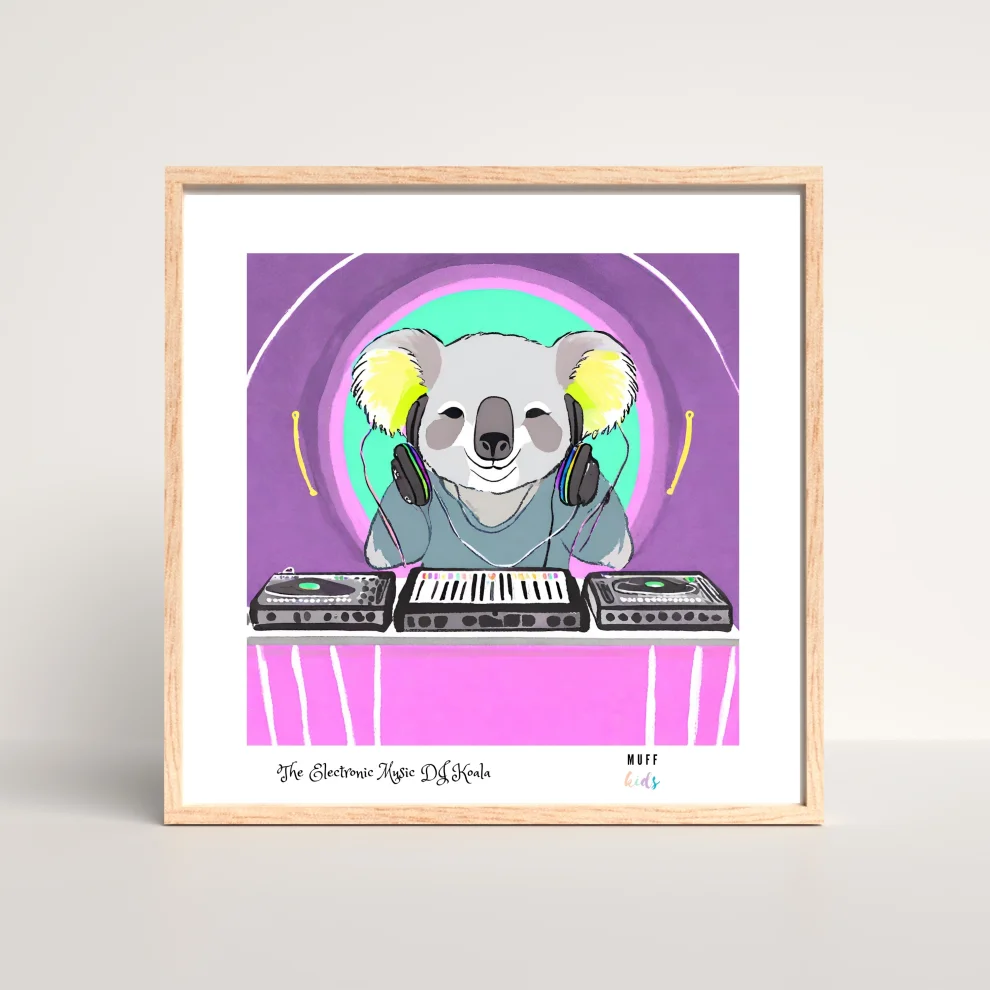 Muff Kids - The Electronic Music Dj Koala Art Print Çocuk Odası Posteri