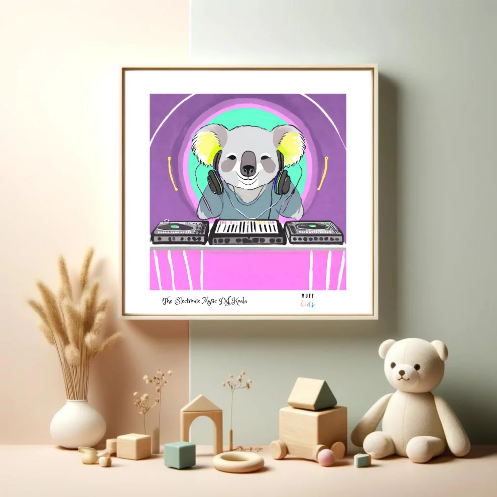 Muff Kids - The Electronic Music Dj Koala Art Print Çocuk Odası Posteri