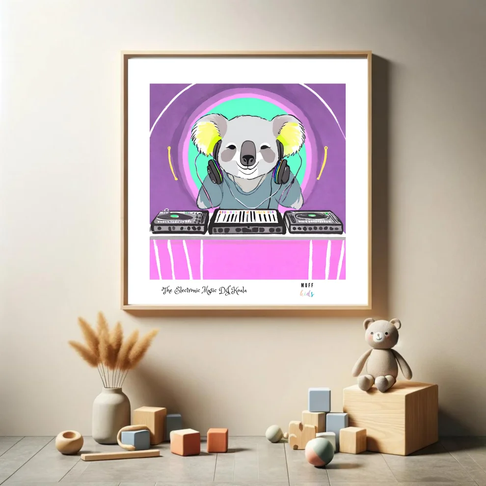 Muff Kids - The Electronic Music Dj Koala Art Print Çocuk Odası Posteri