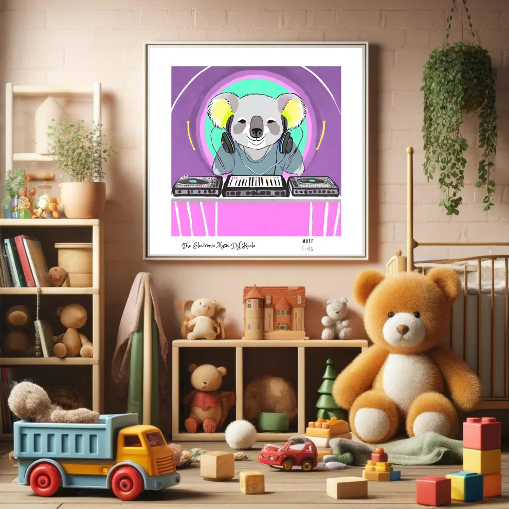 Muff Kids - The Electronic Music Dj Koala Art Print Çocuk Odası Posteri