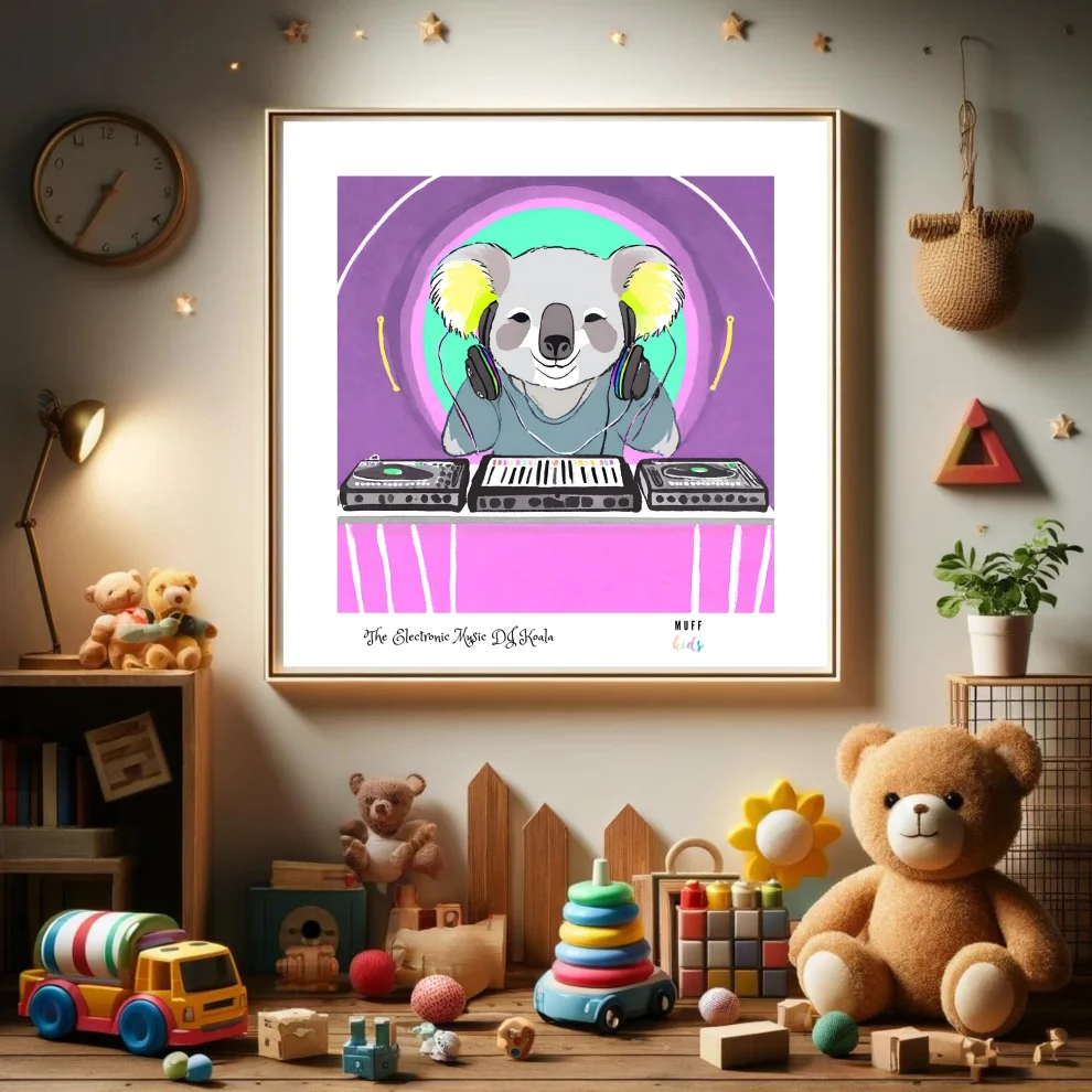 Muff Kids - The Electronic Music Dj Koala Art Print Çocuk Odası Posteri