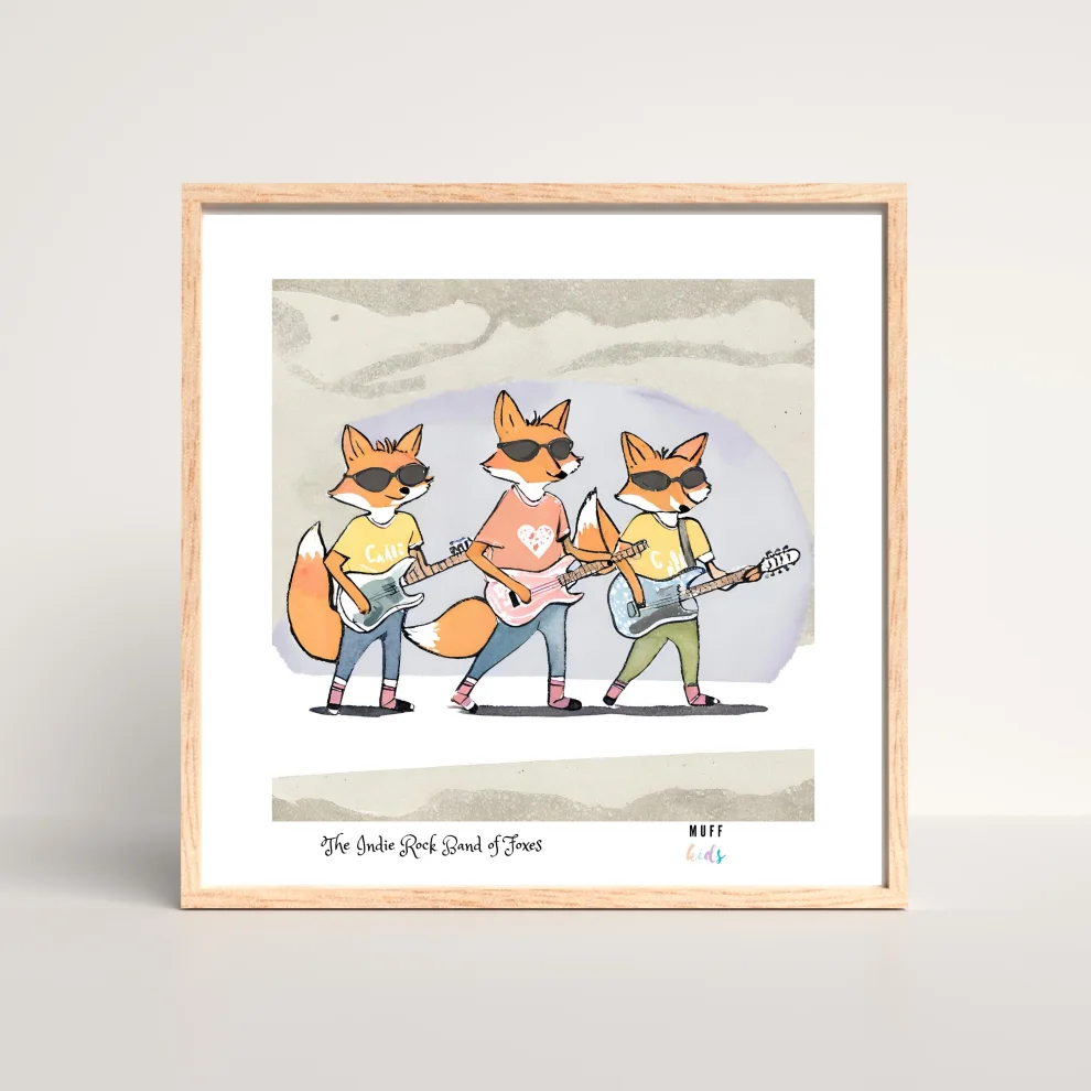 Muff Kids - The Indie Rock Band Of Foxes No:1 Art Print Poster