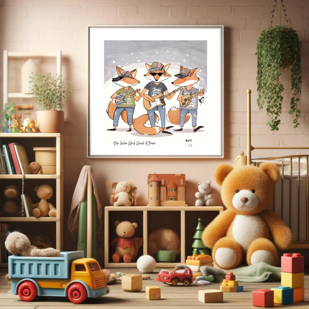 Muff Kids - The Indie Rock Band Of Foxes Art Print Poster