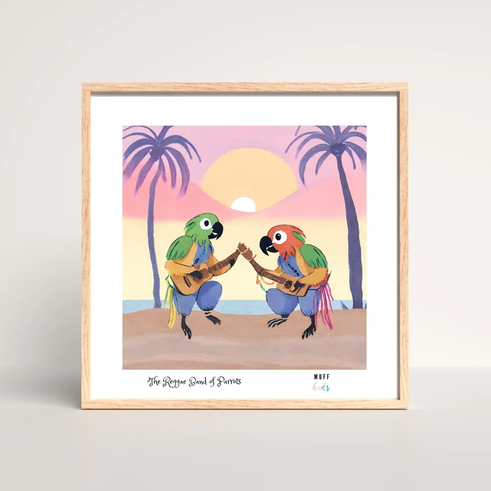 Muff Kids - The Reggae Band Of Parrots Art Print Poster