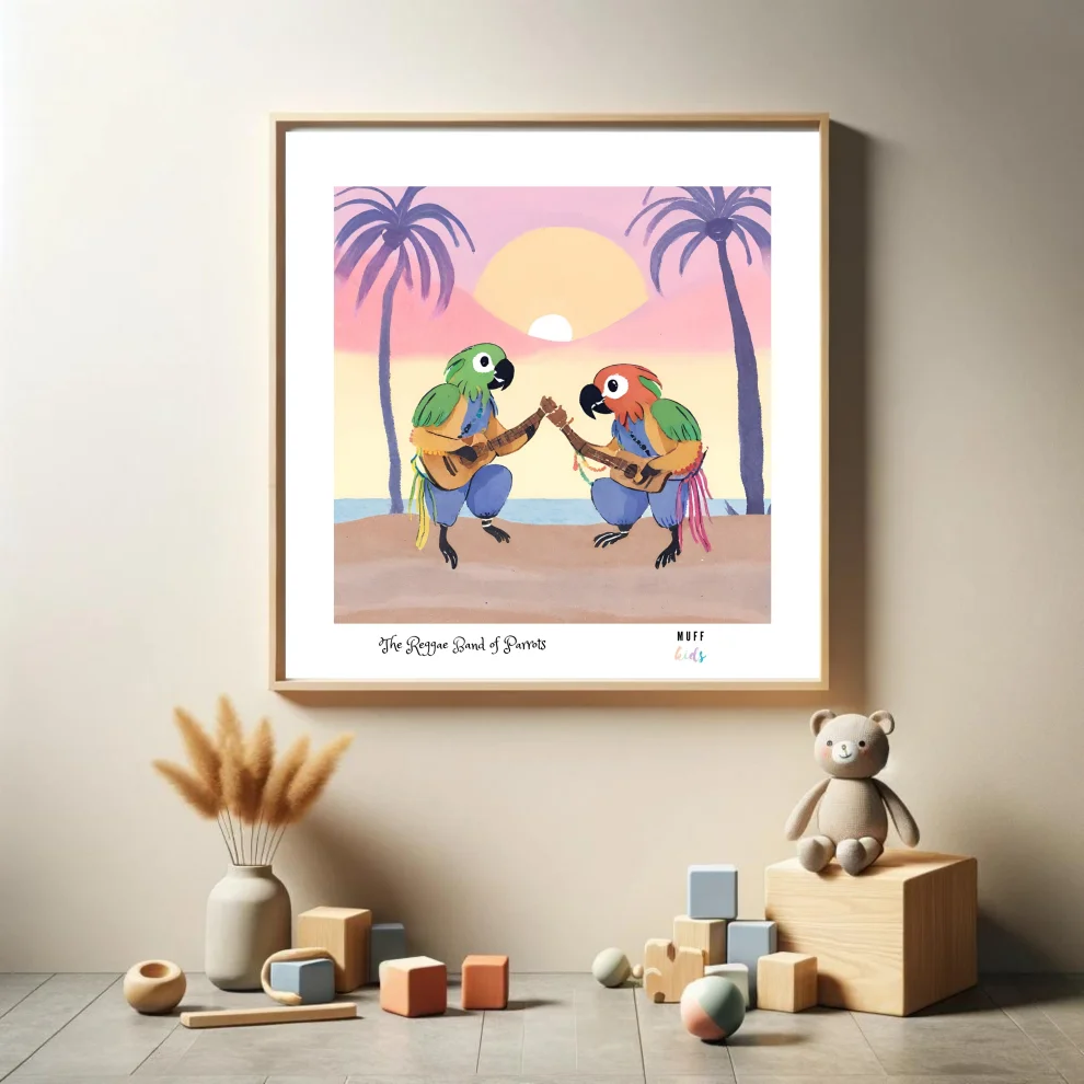 Muff Kids - The Reggae Band Of Parrots Art Print Poster