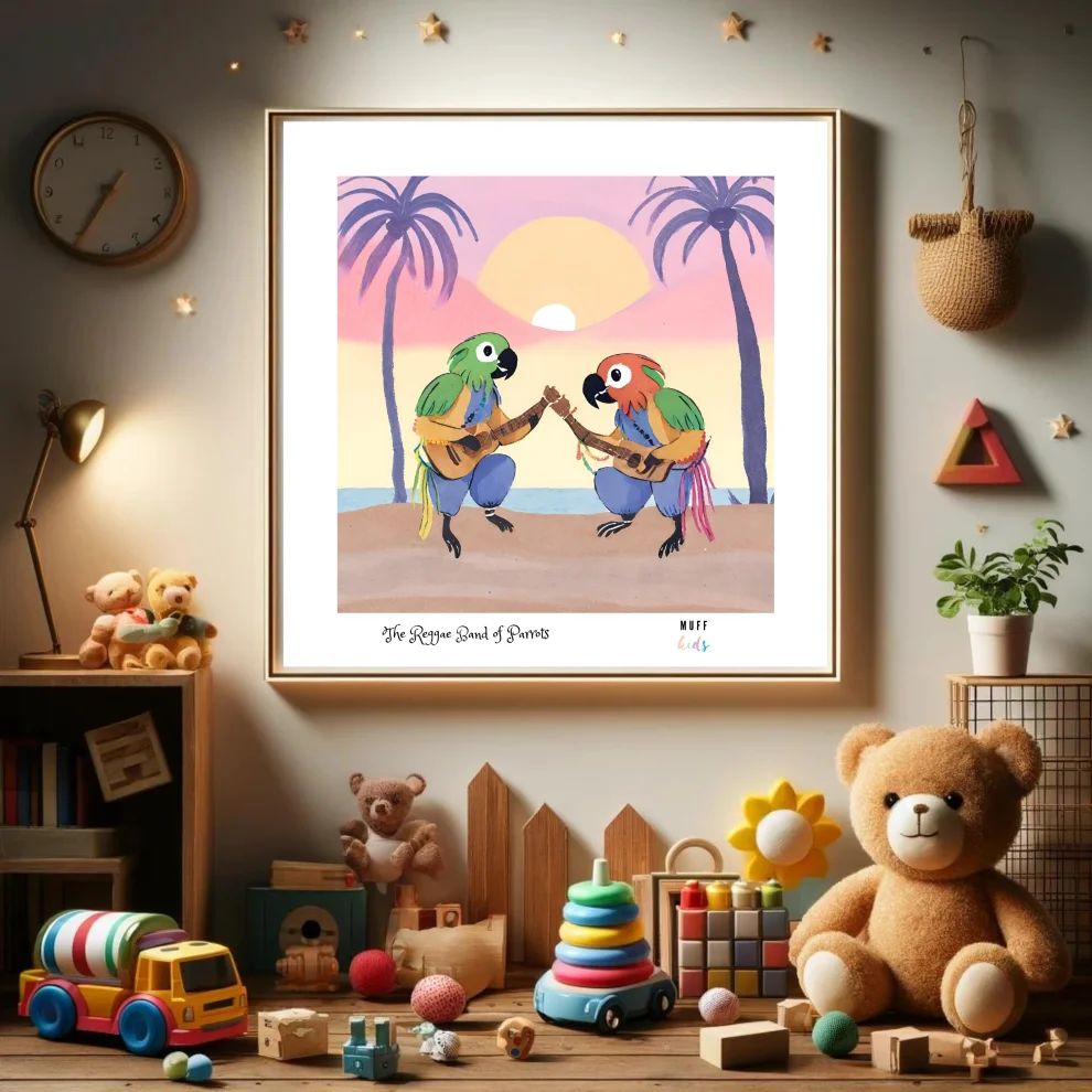 Muff Kids - The Reggae Band Of Parrots Art Print Poster