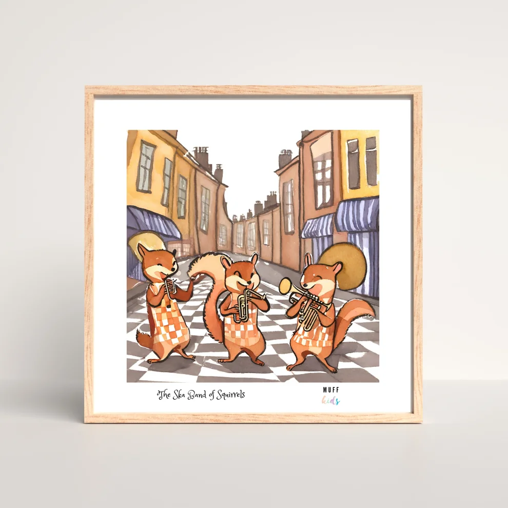 Muff Kids - The Ska Band Of Squirrels Art Print Poster