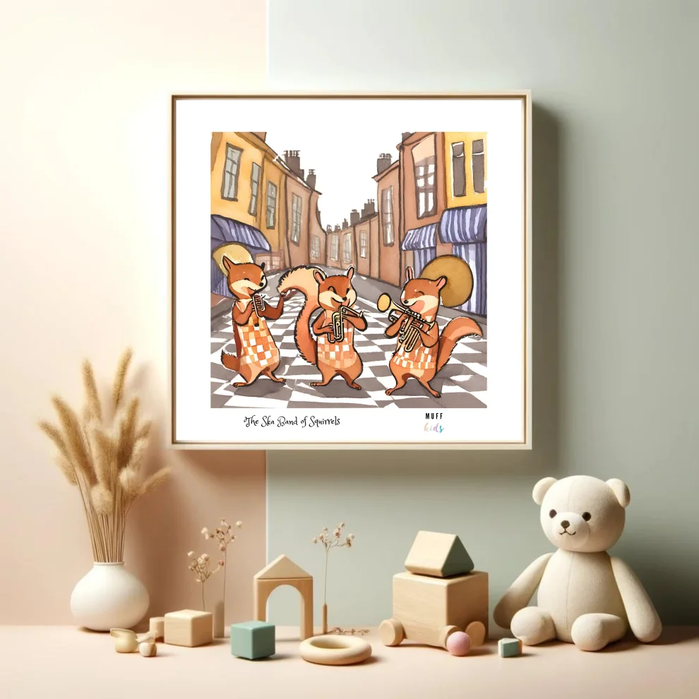 Muff Kids - The Ska Band Of Squirrels Art Print Poster