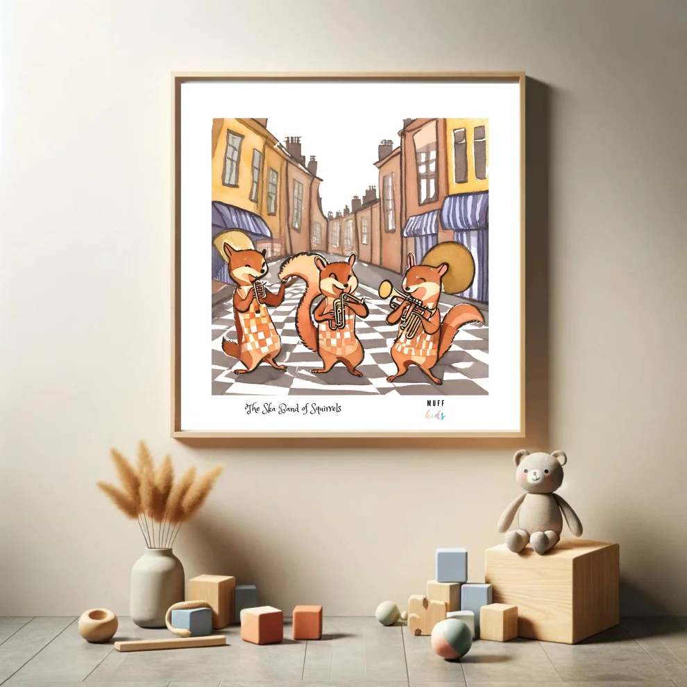 Muff Kids - The Ska Band Of Squirrels Art Print Poster