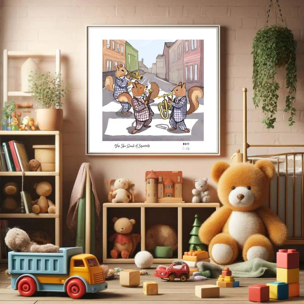 Muff Kids - The Ska Band Of Squirrels Art Print Çocuk Odası Posteri