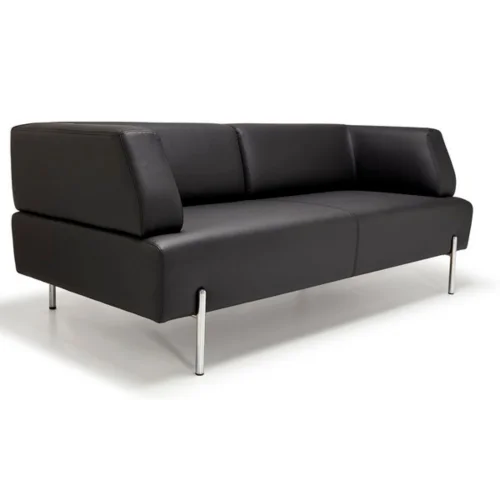 Bekaliving - Otto Double Sofa Metal Leg Office Waiting Armchair Leather