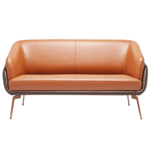 Bekaliving - Tilda Rose Metal Leg Leather Camel Sofa