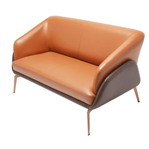 Bekaliving - Tilda Rose Metal Leg Leather Camel Sofa