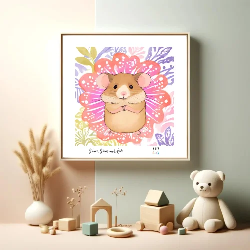 Muff Kids - Peace, Paws And Love Art Print Poster For Kids