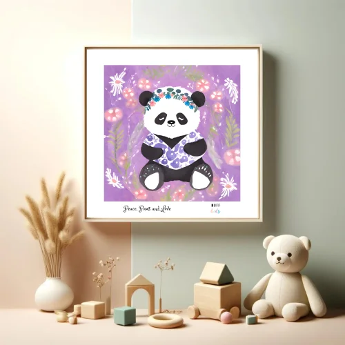 Muff Kids - Peace, Paws And Love Art Print Poster For Kids