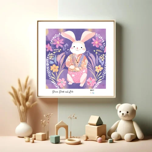 Muff Kids - Peace, Paws And Love Art Print Poster For Kids