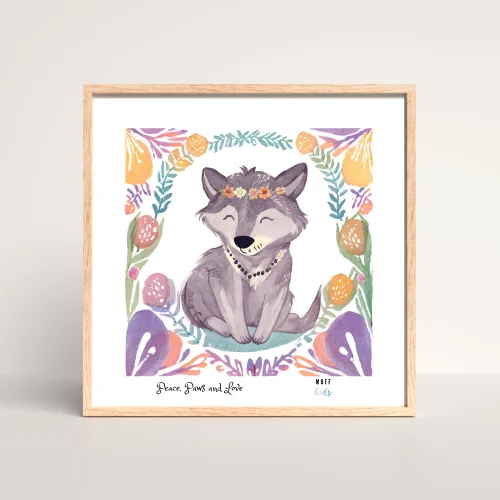 Muff Kids - Peace, Paws And Love Art Print Poster For Kids