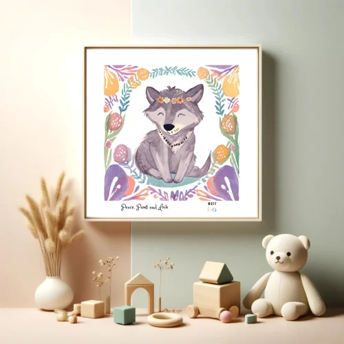 Muff Kids - Peace, Paws And Love Art Print Poster For Kids