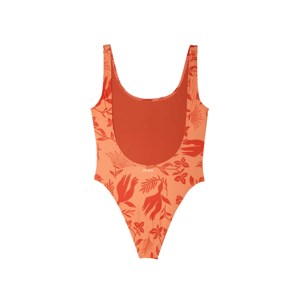 Paume - One-piece Swimsuit In Sunset Pattern