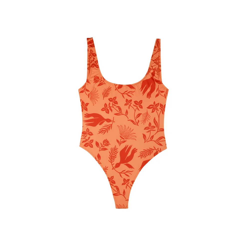 Paume - One-piece Swimsuit In Sunset Pattern