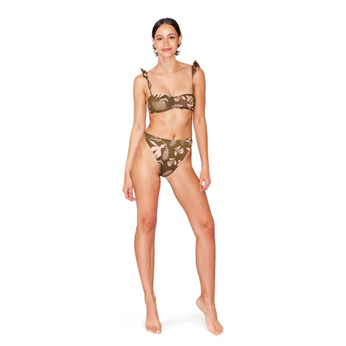 Paume - Rou Floral Earth Desenli Bralette Bikini Üstü