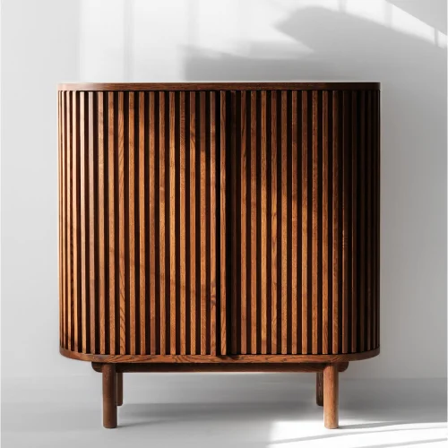 ANANAS - Docia Bar / Kokteyl Cabinet, Oak, Slatted