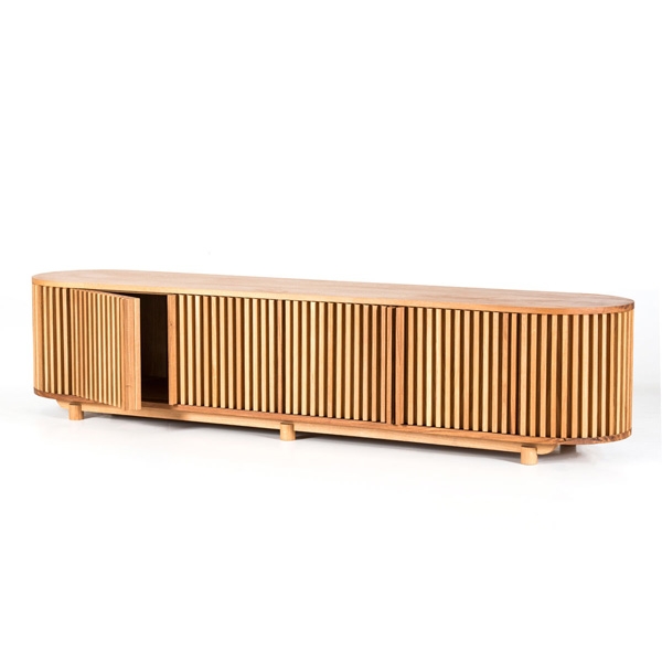 Docia Tv Unit With Solid Oak Slats