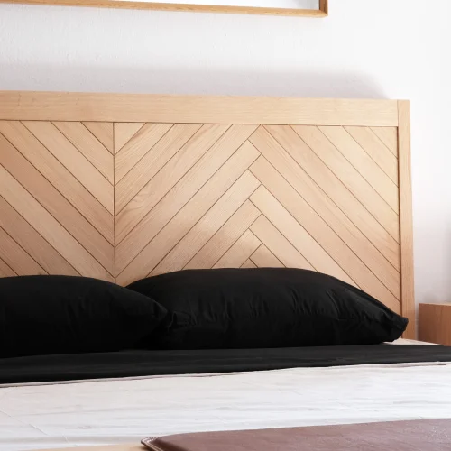 ANANAS - Herringbone  Double Bedstead, Solid Oak