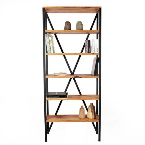 ANANAS - Neo Industrial Bookcase, Solid Oak