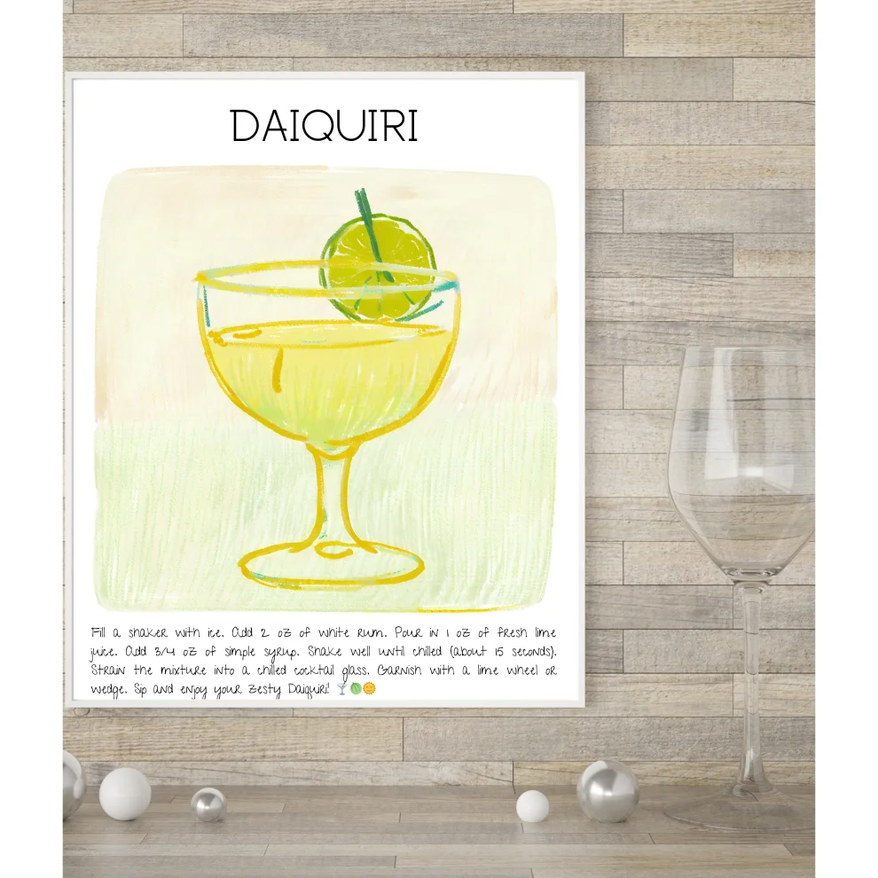 Muff Atelier - Daiquiri Cocktail Art Print Poster No:1