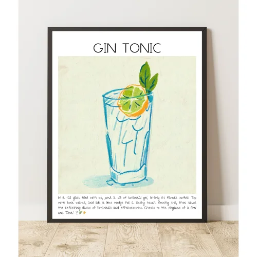 Muff Atelier - Home Wall Decor Gin Tonic Art Print Poster No:1